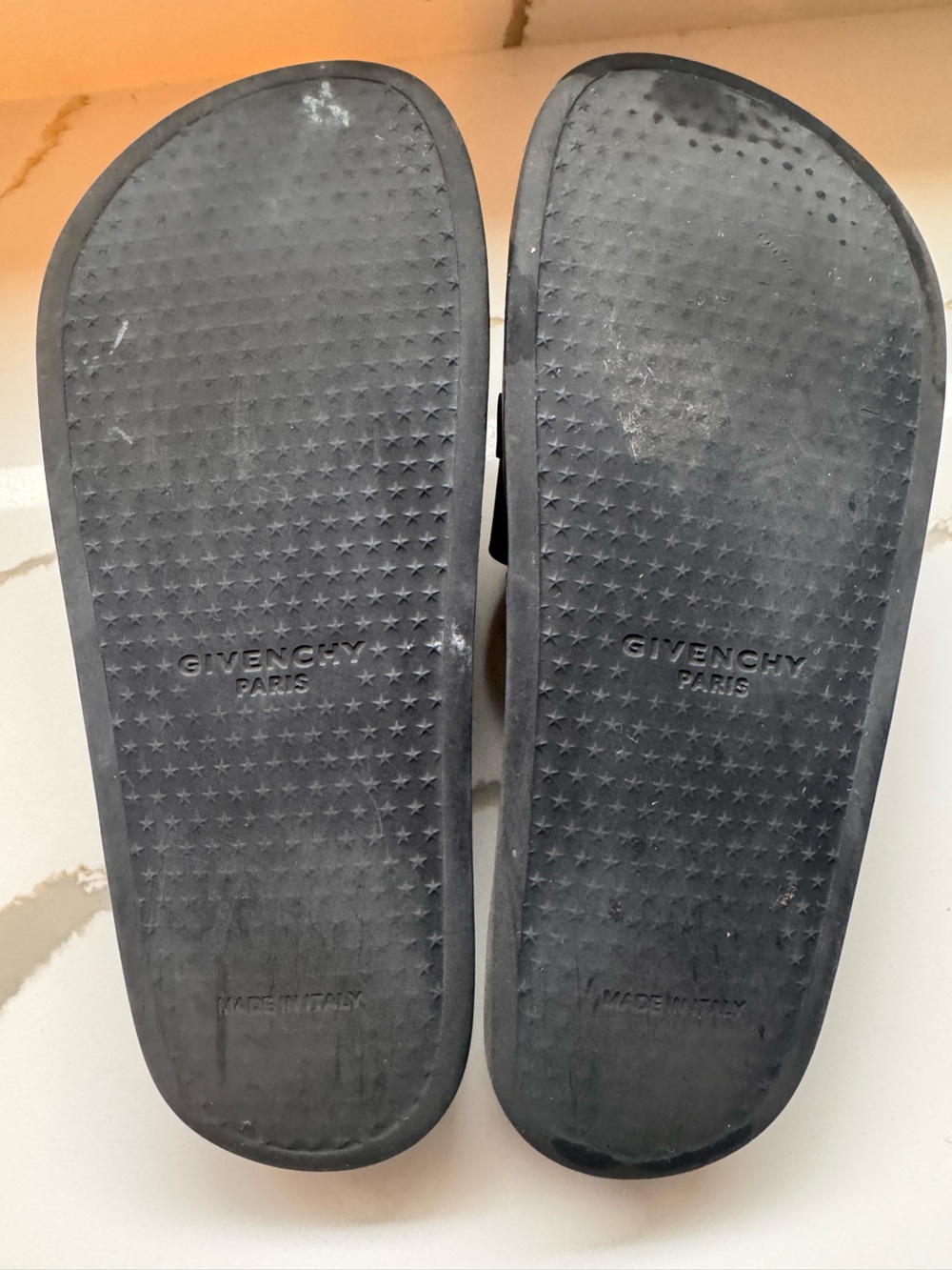 Givenchy Paris Logo Rubber Slides - Black/White - Picture 5 of 5